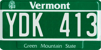 VT license plate YDK413
