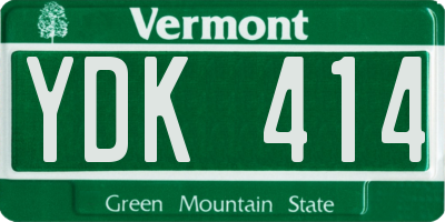 VT license plate YDK414