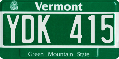 VT license plate YDK415