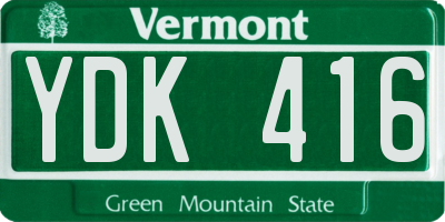 VT license plate YDK416