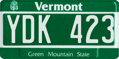VT license plate YDK423