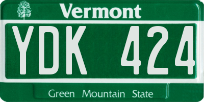 VT license plate YDK424