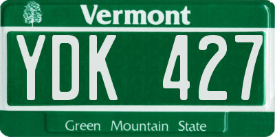 VT license plate YDK427