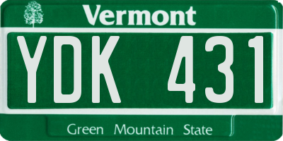 VT license plate YDK431