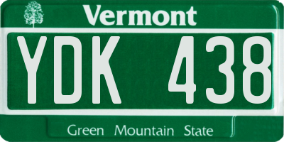 VT license plate YDK438