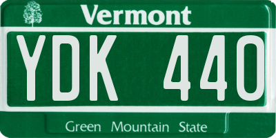 VT license plate YDK440