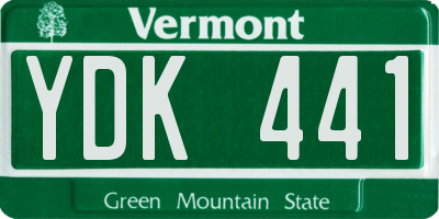 VT license plate YDK441