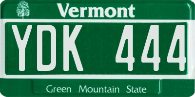 VT license plate YDK444