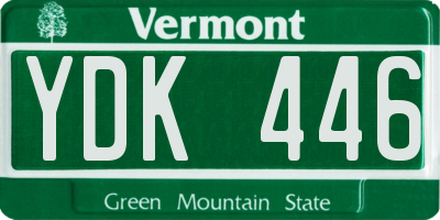 VT license plate YDK446