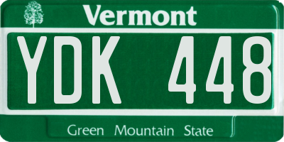 VT license plate YDK448