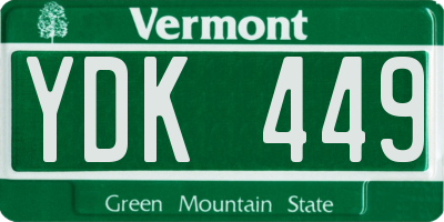 VT license plate YDK449