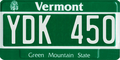 VT license plate YDK450