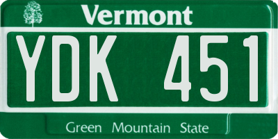 VT license plate YDK451