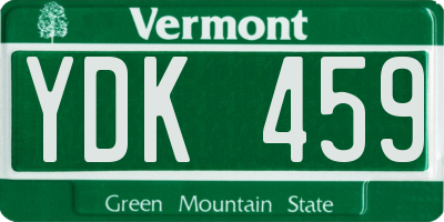 VT license plate YDK459