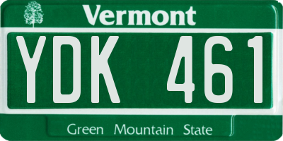 VT license plate YDK461