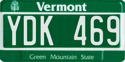 VT license plate YDK469