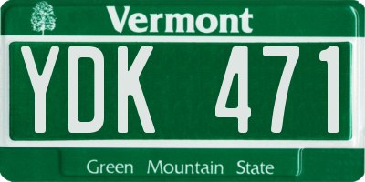 VT license plate YDK471