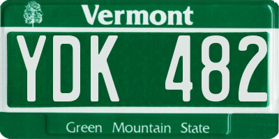 VT license plate YDK482