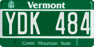 VT license plate YDK484