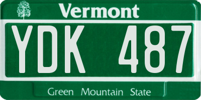 VT license plate YDK487