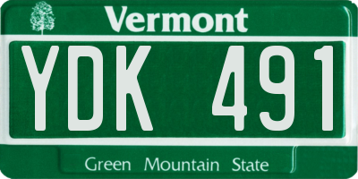 VT license plate YDK491