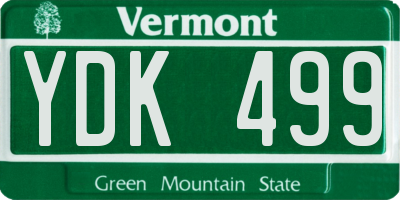 VT license plate YDK499