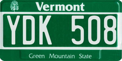 VT license plate YDK508