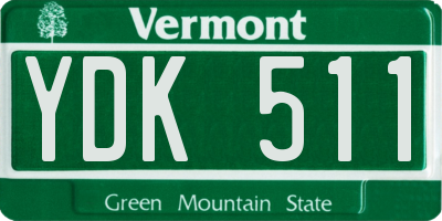 VT license plate YDK511