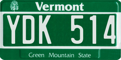 VT license plate YDK514