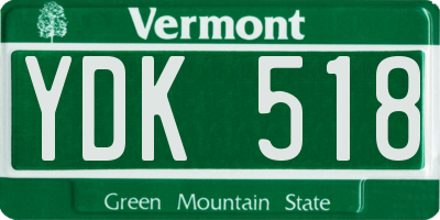 VT license plate YDK518