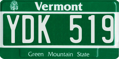 VT license plate YDK519