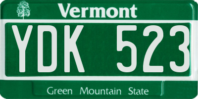 VT license plate YDK523
