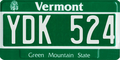 VT license plate YDK524