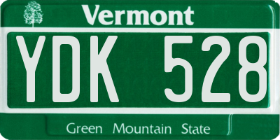 VT license plate YDK528