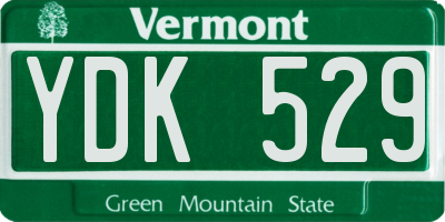 VT license plate YDK529