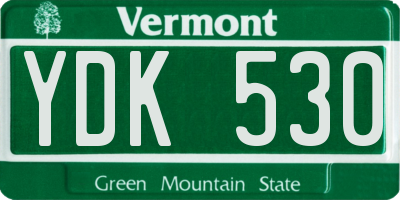 VT license plate YDK530