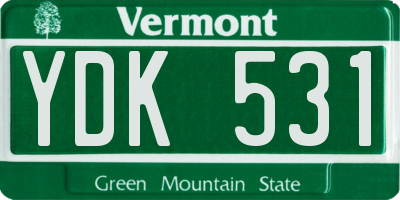 VT license plate YDK531