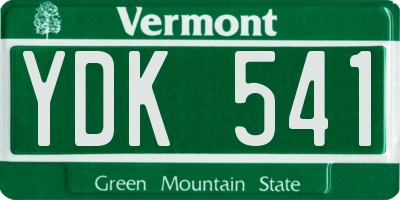 VT license plate YDK541