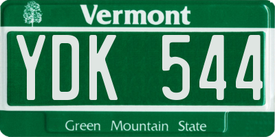 VT license plate YDK544