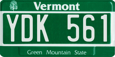 VT license plate YDK561