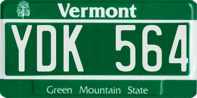 VT license plate YDK564