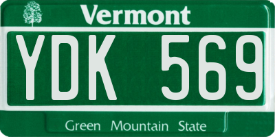 VT license plate YDK569