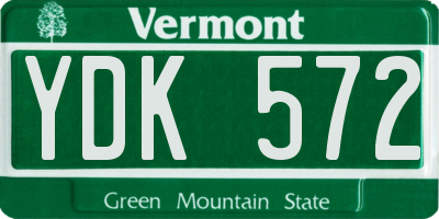 VT license plate YDK572