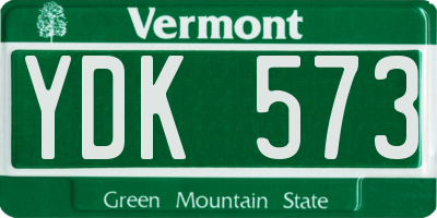 VT license plate YDK573