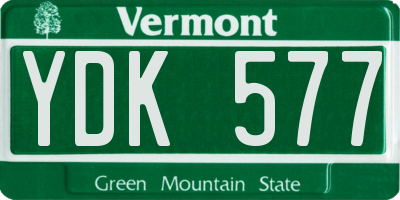 VT license plate YDK577