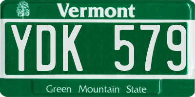 VT license plate YDK579