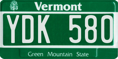 VT license plate YDK580