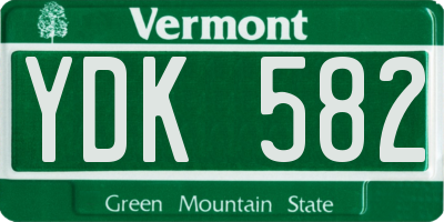 VT license plate YDK582