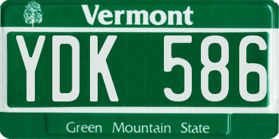 VT license plate YDK586