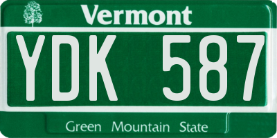 VT license plate YDK587